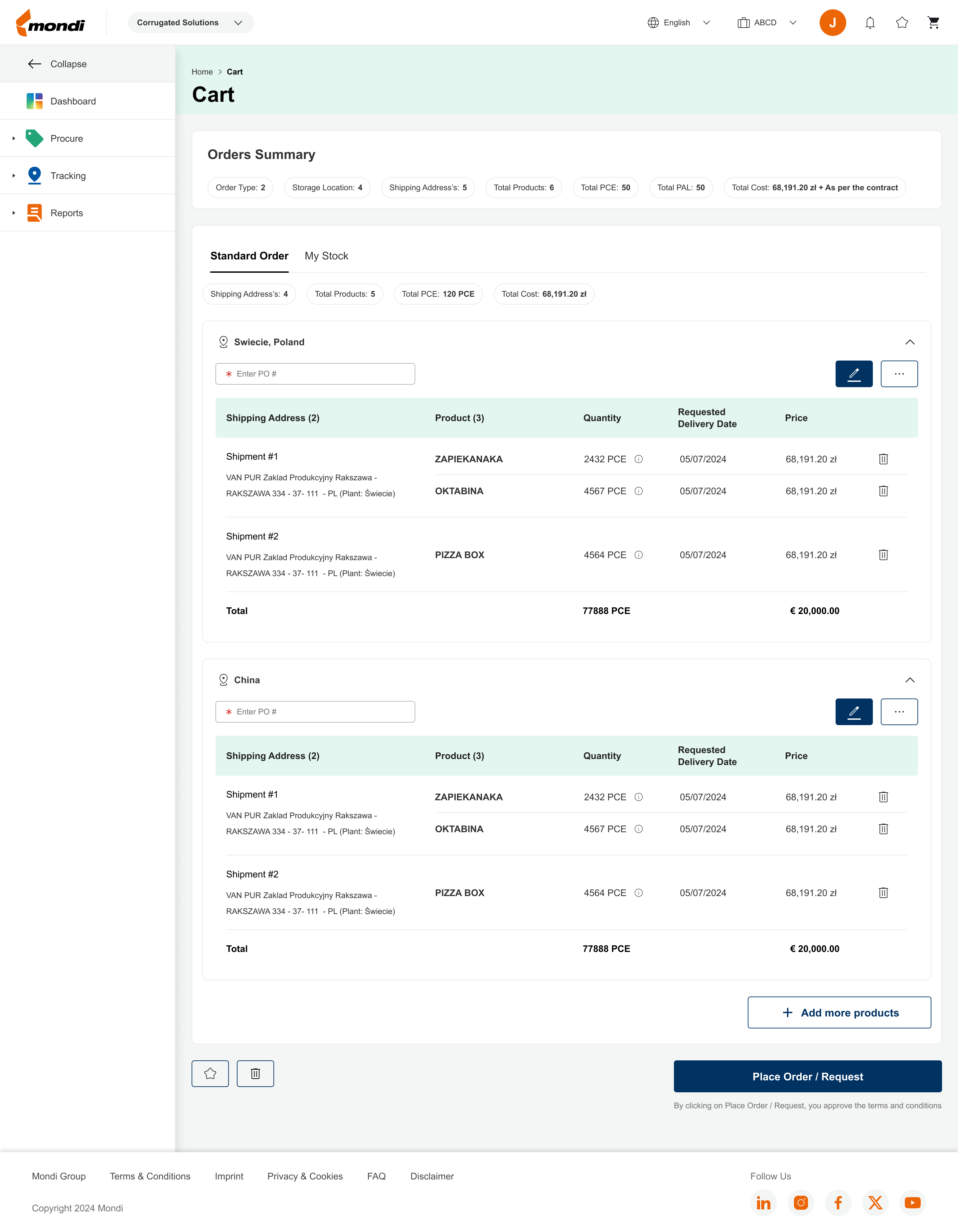 Order tracking